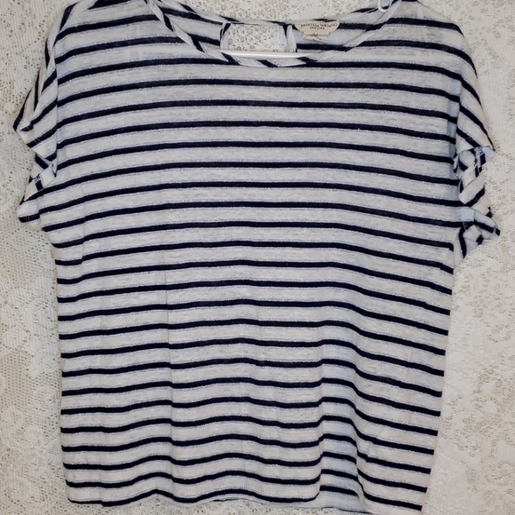 Christian Siriano horizontal striped linen top - Picture 5 of 14